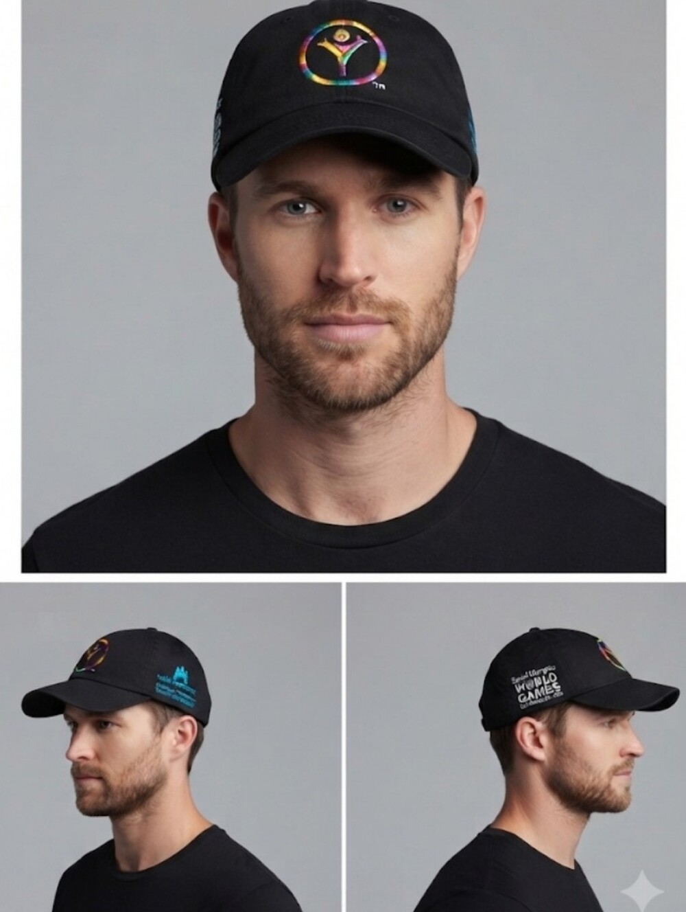 Special Olympics World Games Los Angeles 2015 Black Embroidered Cap Hat Sponsor